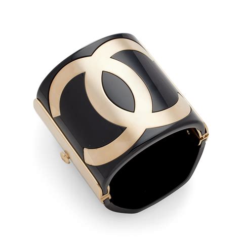 chanel black enamel cuff|Chanel cuff cheap.